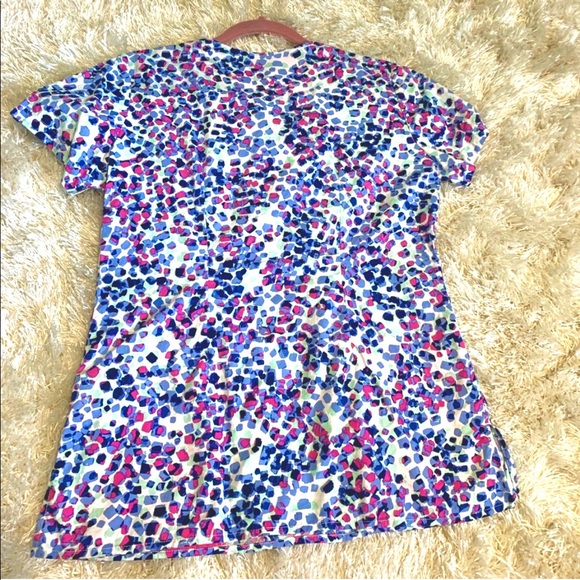 NWOT Colored Dots Scrub Top - Picture 2 of 4